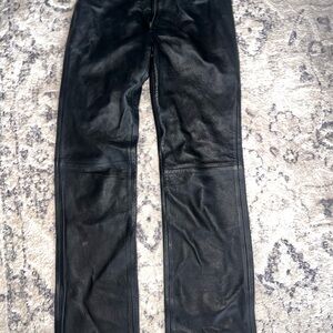 Women's Black Leather Pants